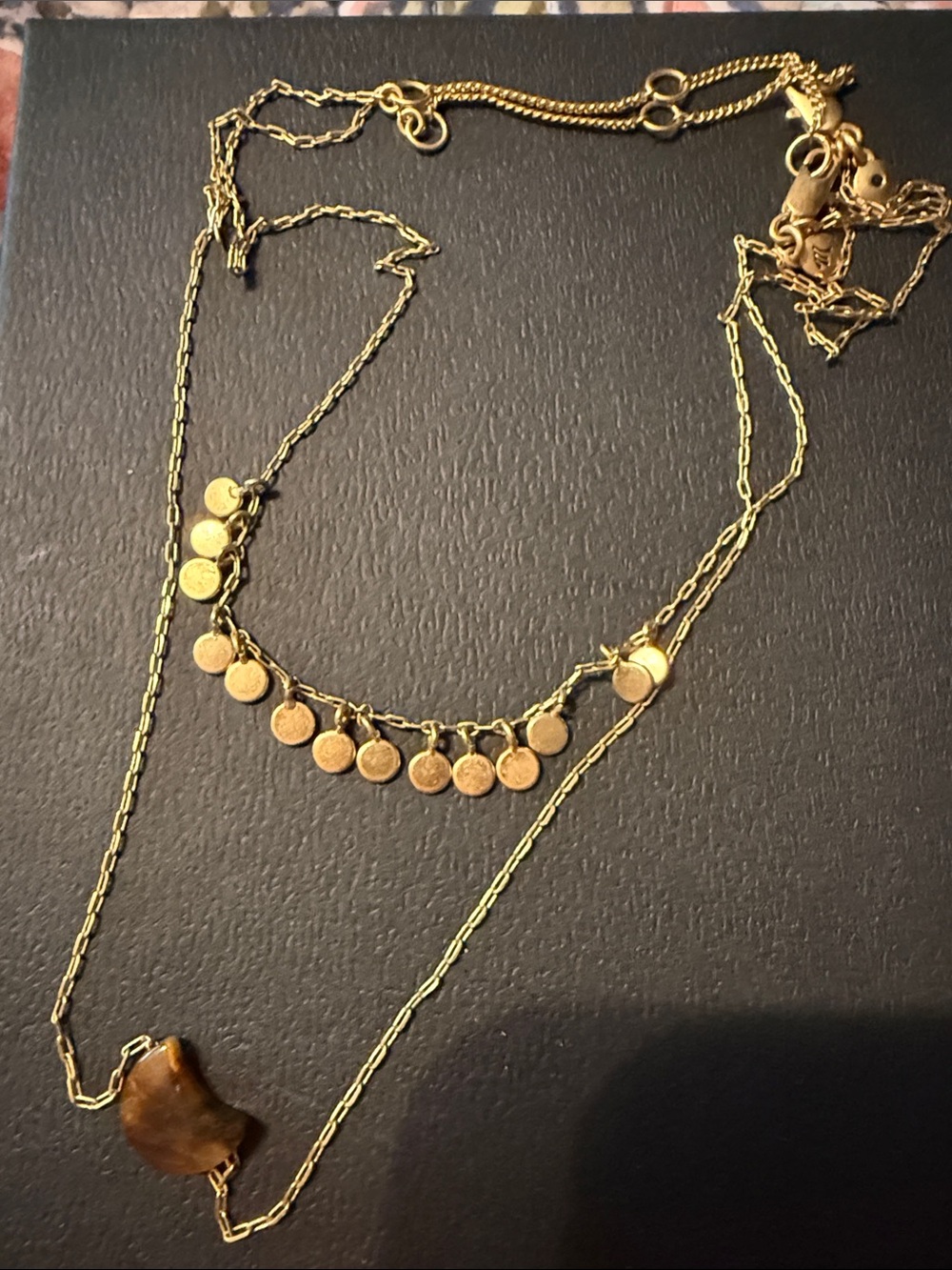 Madewell layered gold-tone coin and pendant necklace